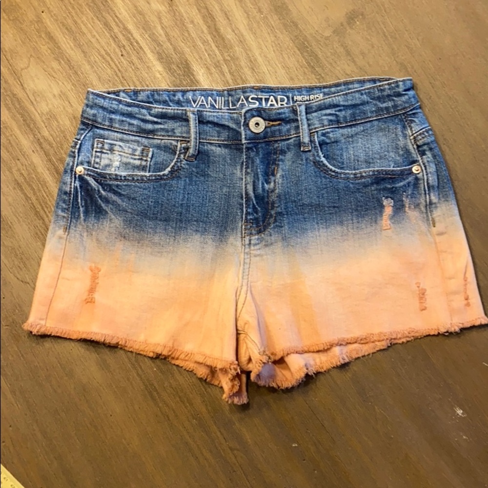 Animal star ombré denim shorts